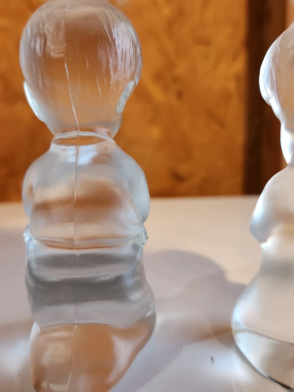 Fenton Frosted Clear Glass Praying Children Figurines
